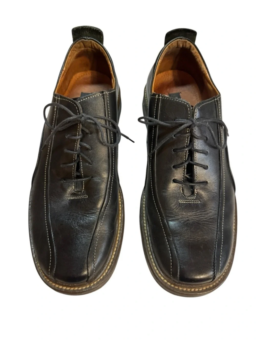 Skechers Mens Black Leather Oxford Shoes Made In Italy Size 10